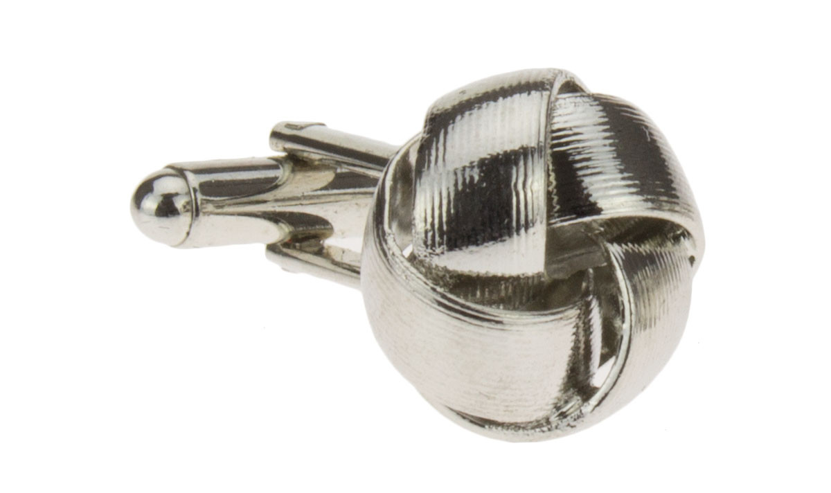 Mens Darya Trading Stunning Knot Cufflinks Plated Cuff Link With Gift Box in Silver - Image1