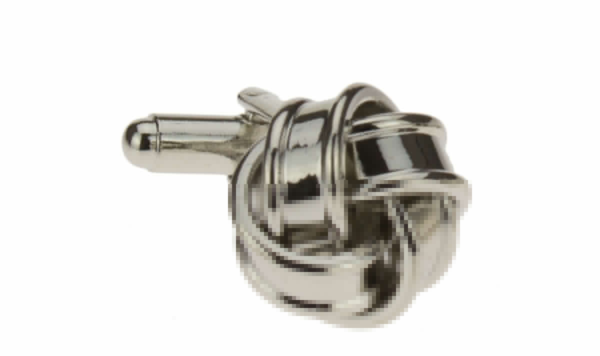 Mens Darya Trading Unique Love Knot Cufflinks Color Cuff Link With Gift Box in Silver - Image1
