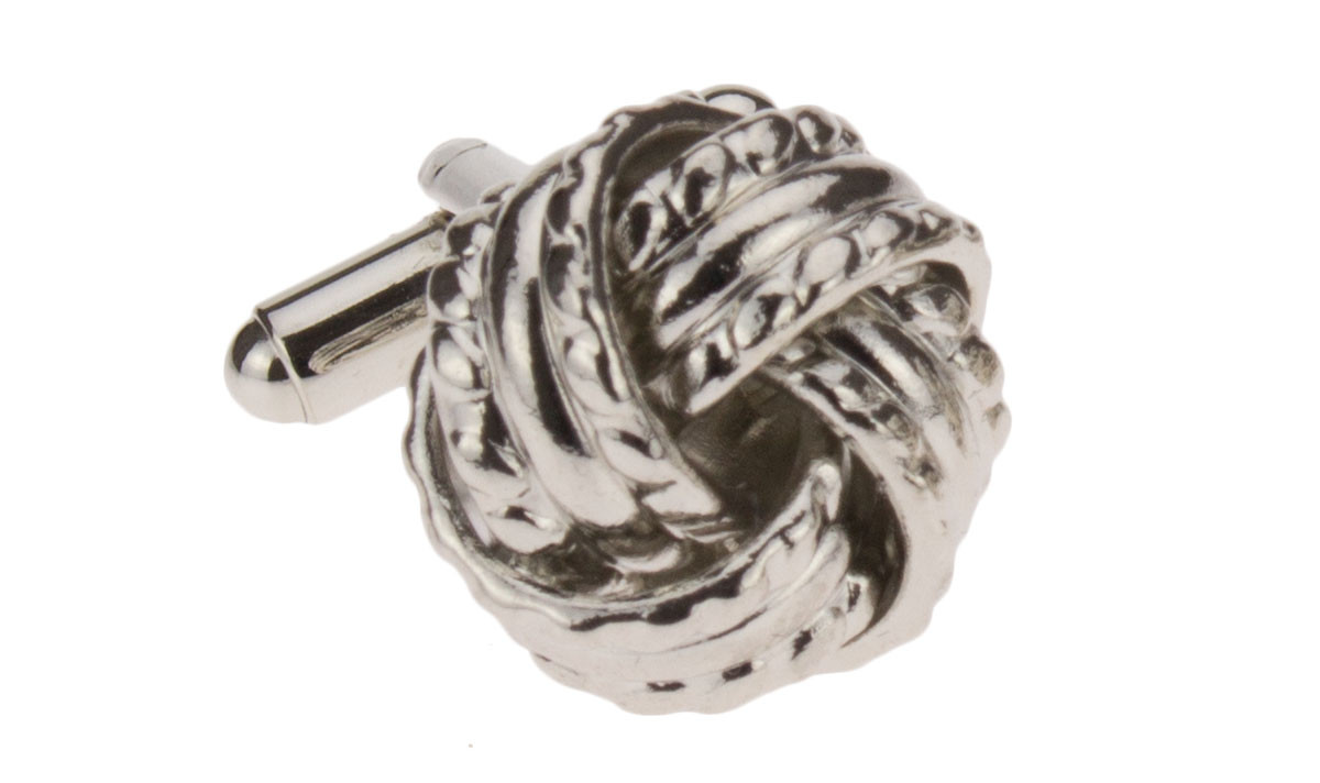 Mens Darya Trading Stylish Love Knot Cufflinks Color Cuff Link With Gift Box in Silver - Image1