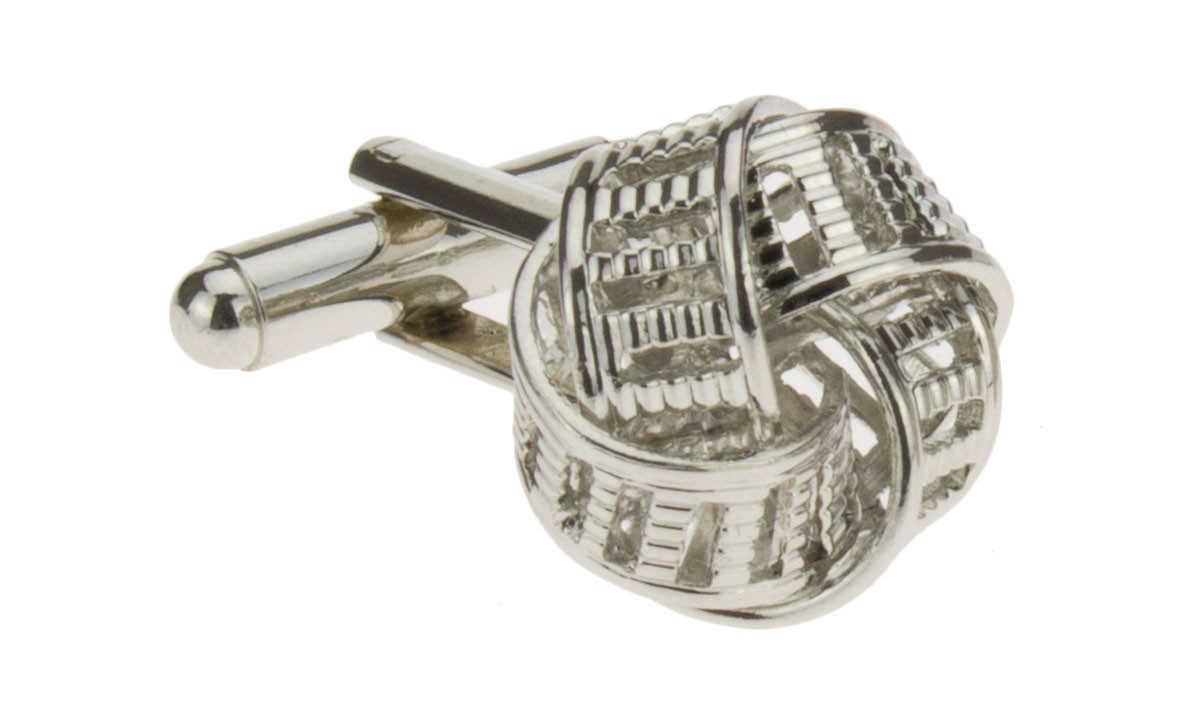 Mens Darya Trading Classic Love Knot Cufflinks Color Cuff Link With Gift Box in Silver - Image1