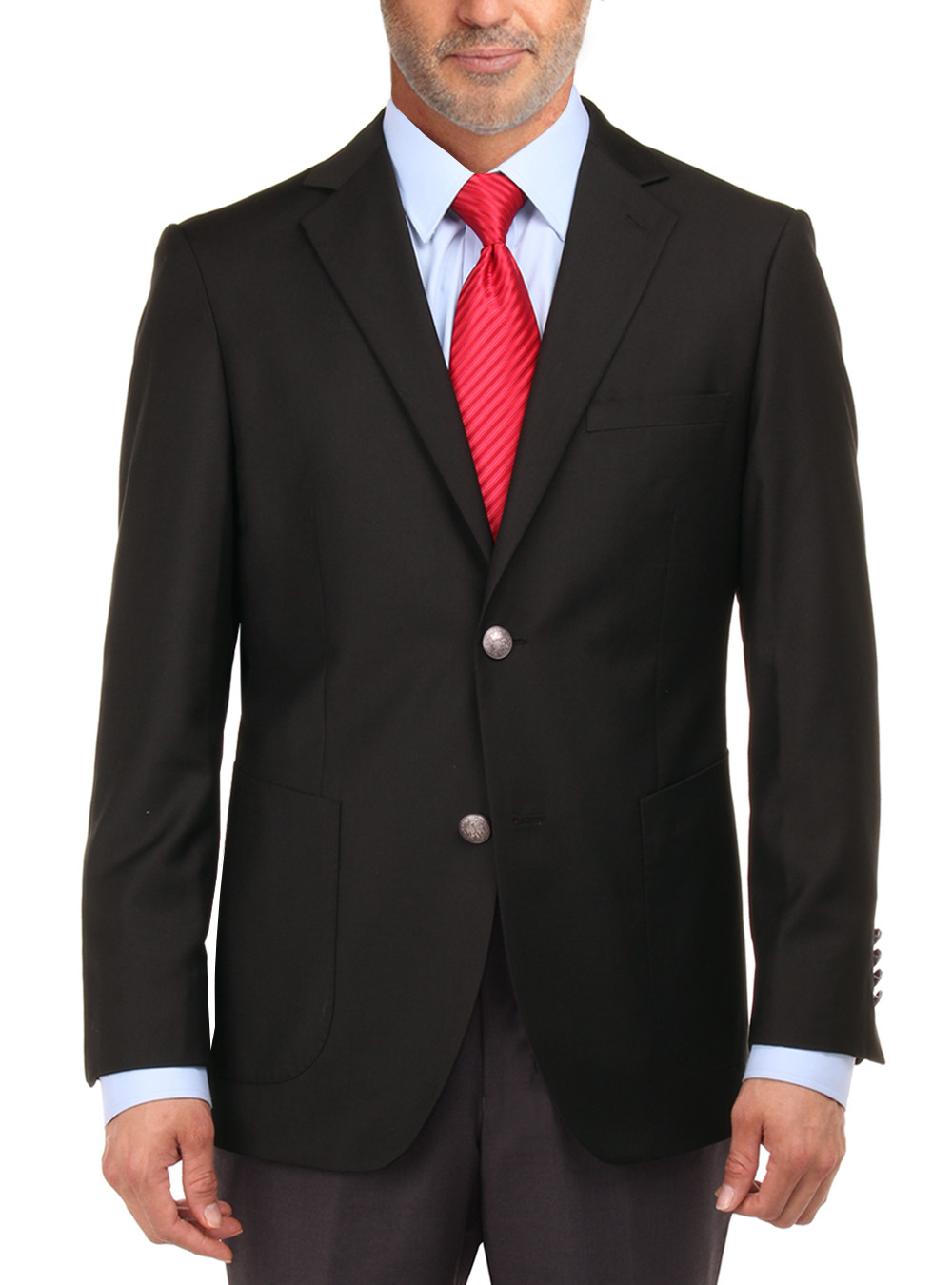 Mens Salvatore Exte Blazer Two Metal Button Suit Separates Coat Black - Image1