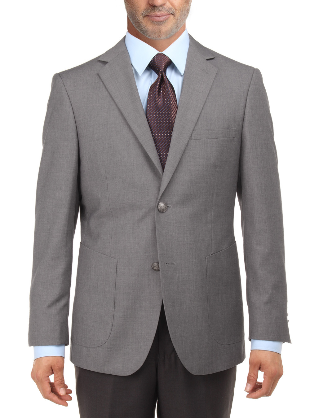 Mens Salvatore Exte Blazer Two Metal Button Suit Separates Coat Light Gray - Image1