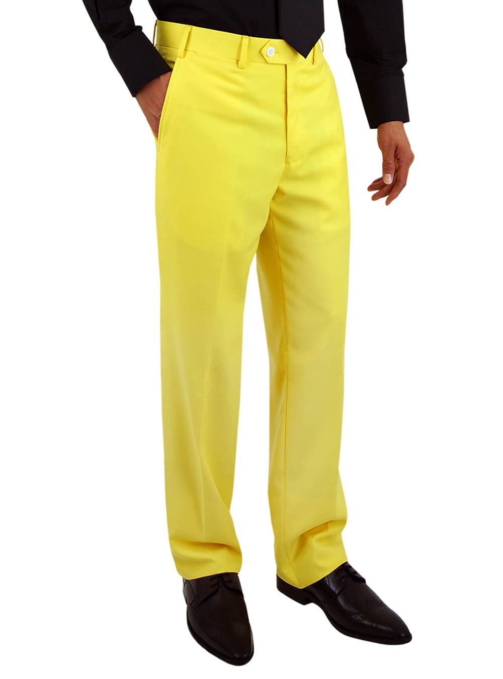 Mens Salvatore Exte Suit Separates Flat Front Yellow Dress Pants - Image1