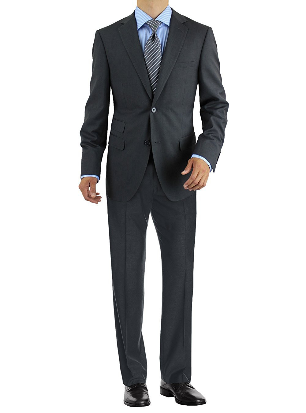 Mens Salvatore Modern Fit Suit Exte Two Button 2 Piece Charcoal - Image1