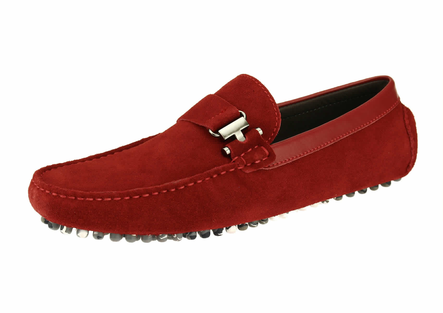 Mens Salvatore Exte Driving Loafer Shoe Suede Leather Michael Slip-on red - Image1
