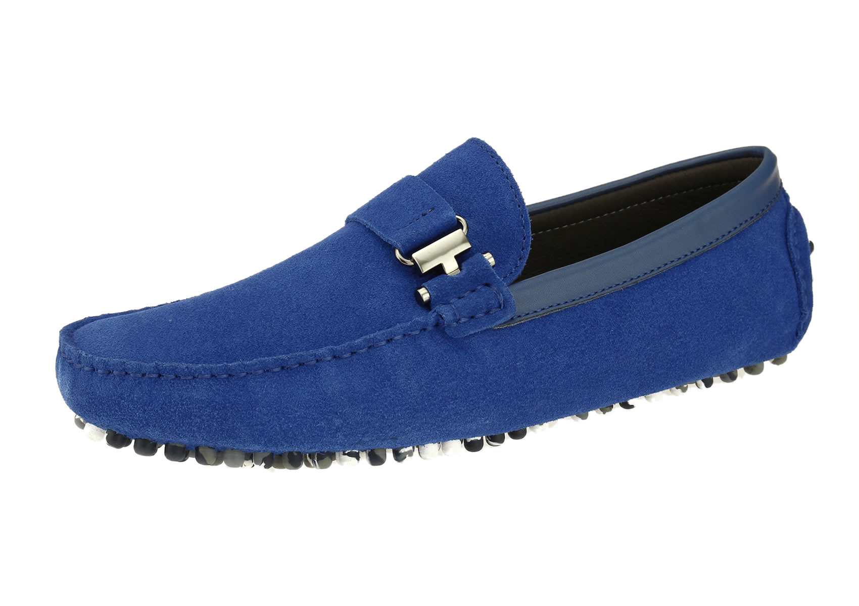 Mens Salvatore Exte Driving Loafer Shoe Suede Leather Michael Slip-on Royal - Image1