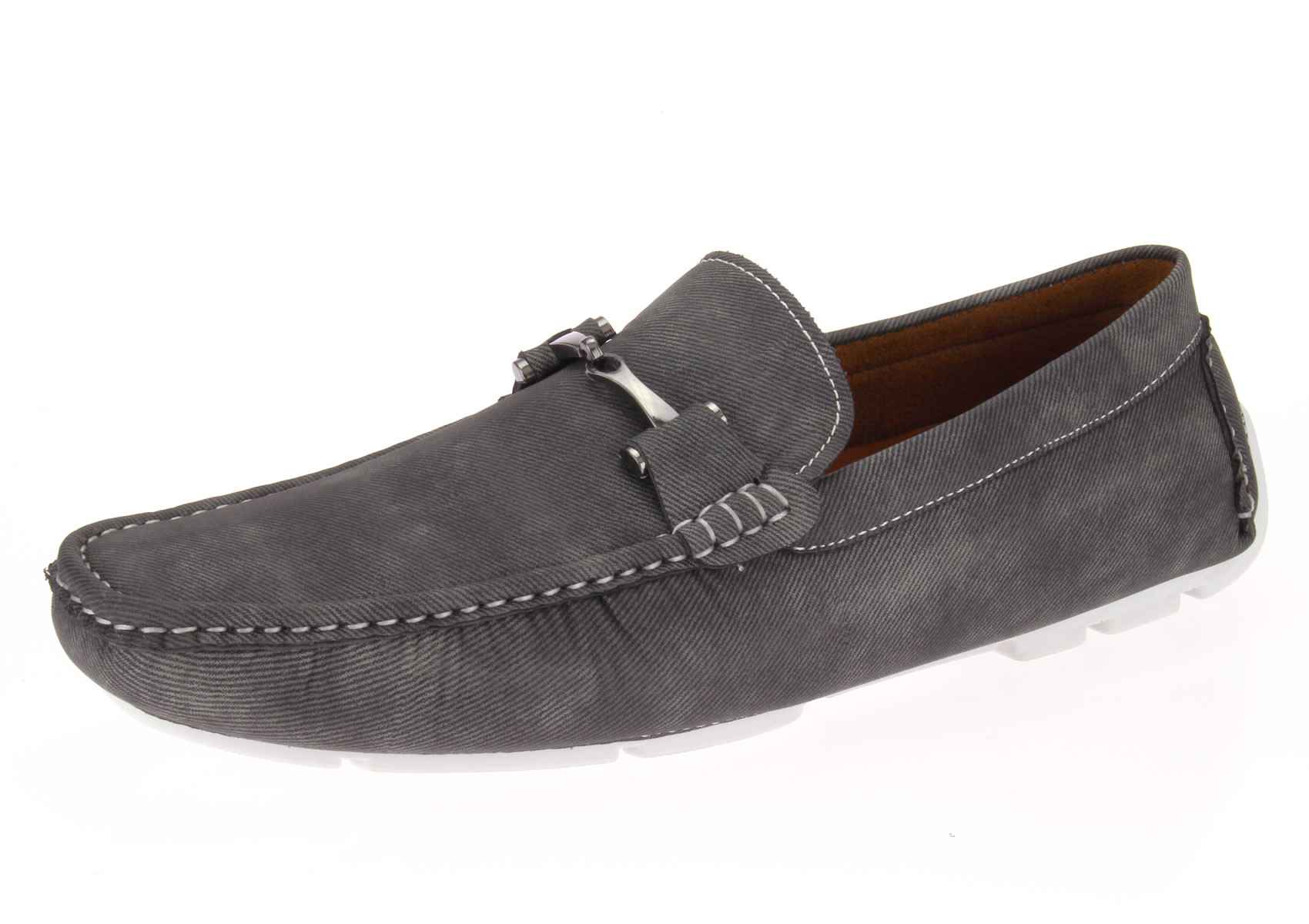 Mens Salvatore Exte Driving Loafer Shoe Monaco Slip-on Grey - Image1