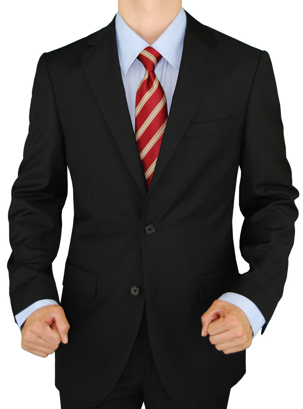 Mens Giorgio Napoli Blazer 2 Button Suit Separates Coat Solid Black - Image1