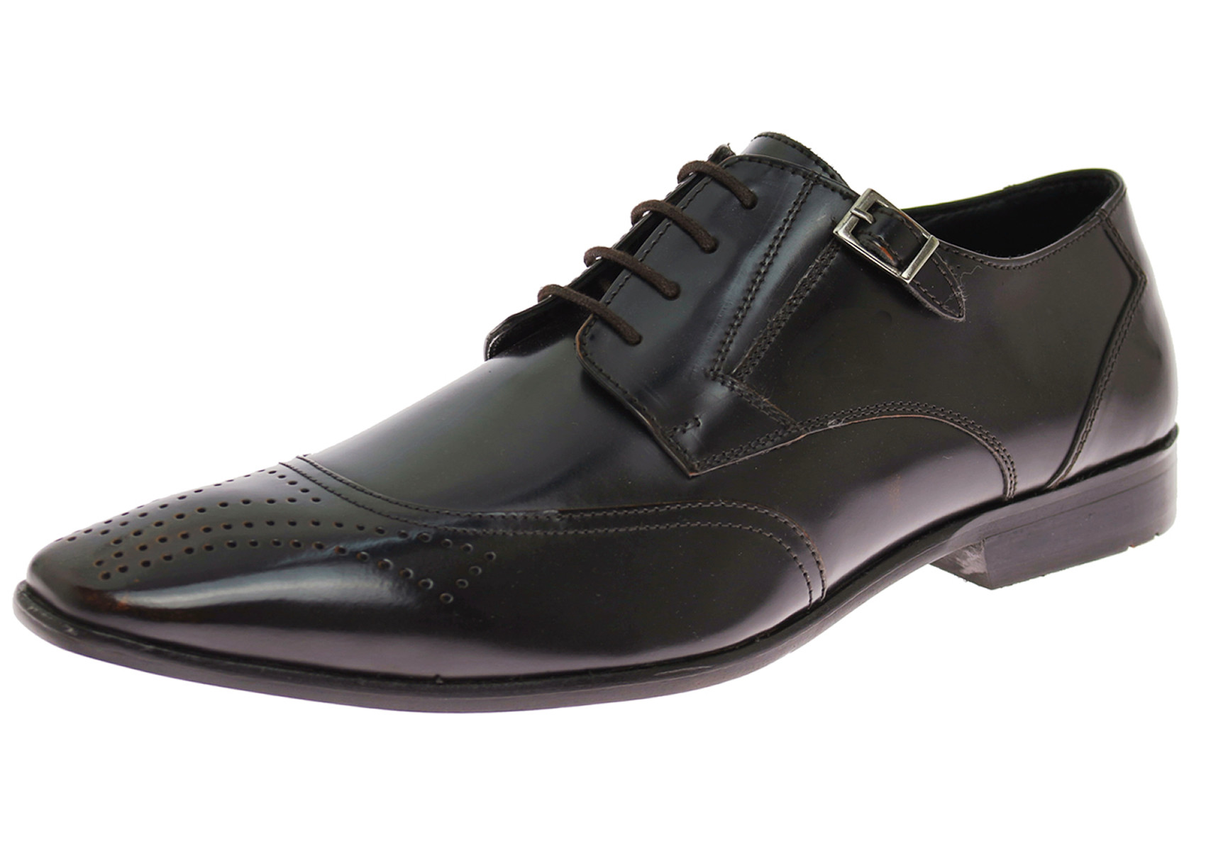 Mens Luciano Natazzi Dress Shoe Leather Pisa Lace-up Cap-toe Oxford Ox-Brown - Image1