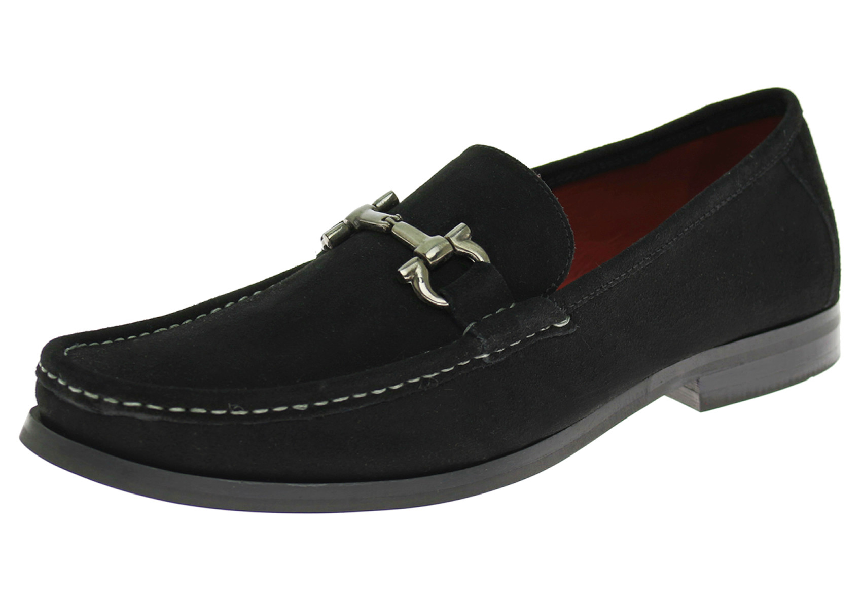 Mens Luciano Natazzi Lucca Loafer Slip-on Leather Dress Shoes Black - Image1