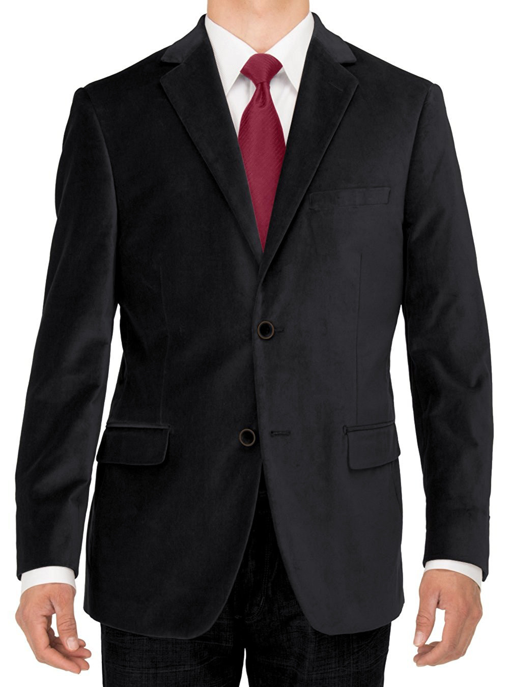 Mens Luciano Natazzi Blazer Two Button Velvet Black - Image1
