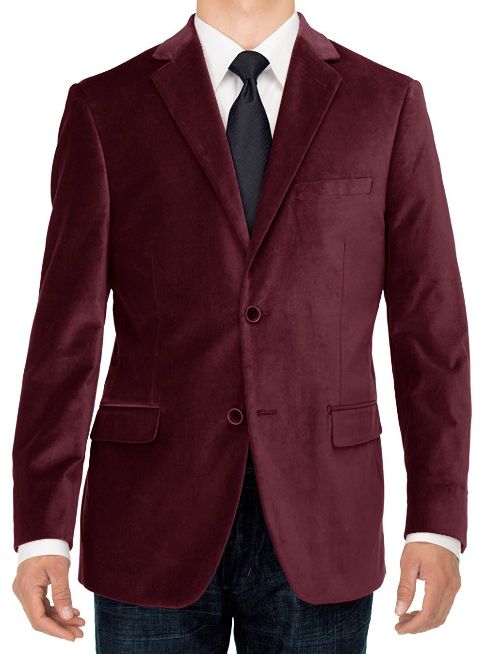 Mens Luciano Natazzi Blazer Two Button Velvet Burgundy - Image1