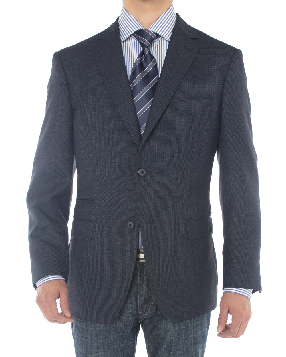 Mens Luciano Natazzi Blazer Two Button 160S Wool Ticket Pocket Jacket French Blue - Image1