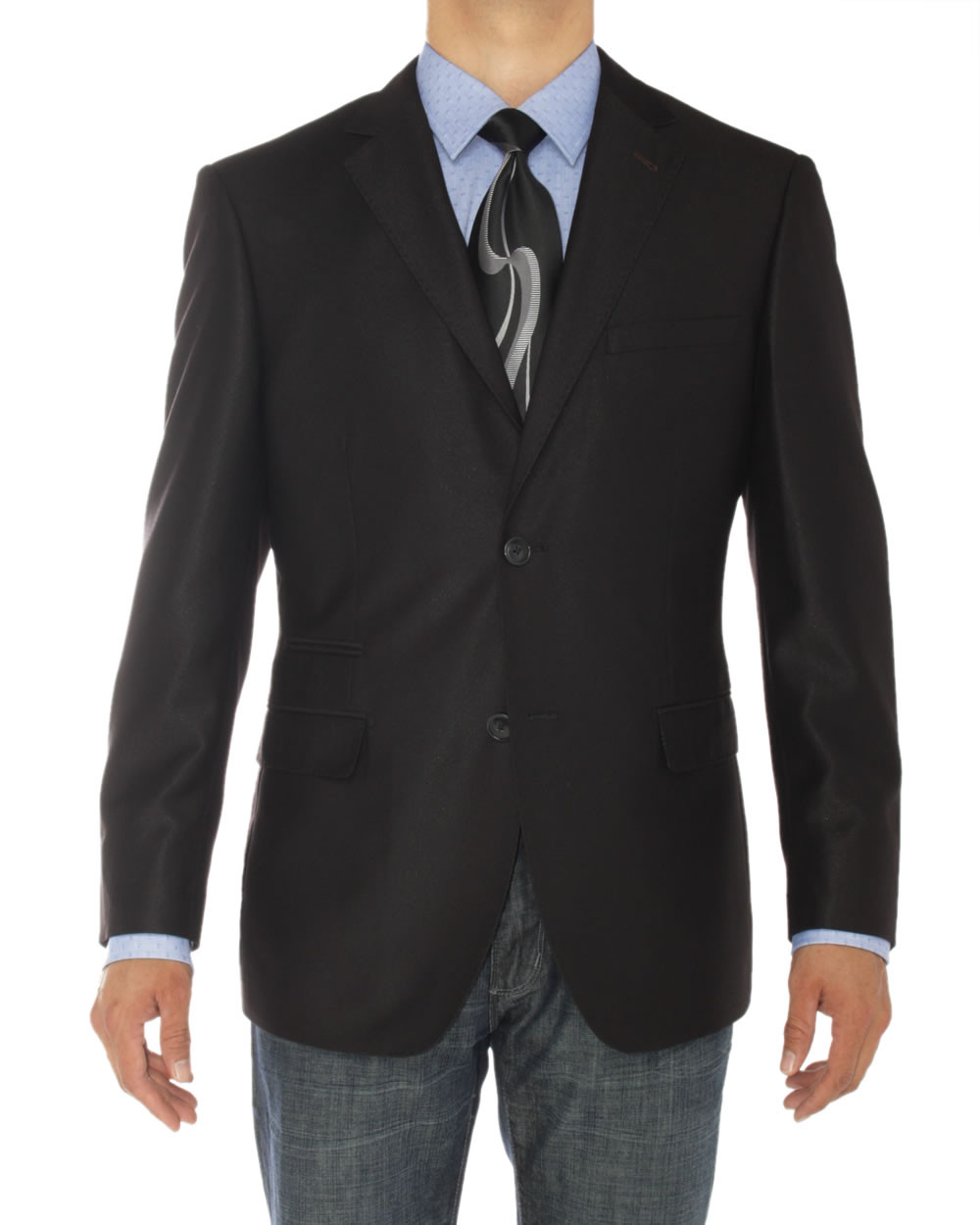Mens Luciano Natazzi Blazer Two Button Coat Black - Image1