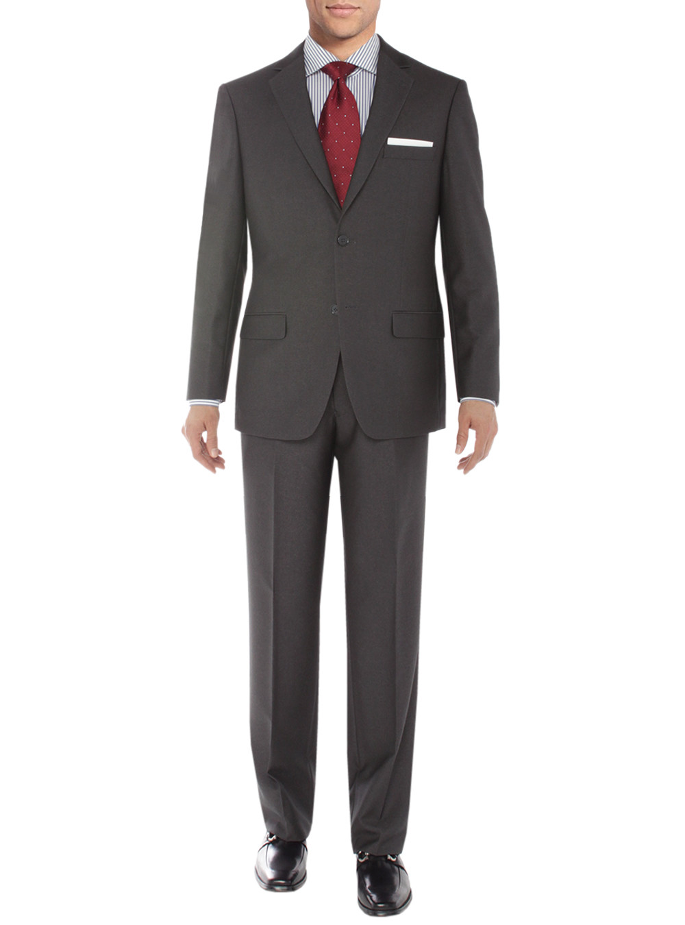 Mens Salvatore Exte Modern Fit Suit Two Button Sharkskin Gray - Image1