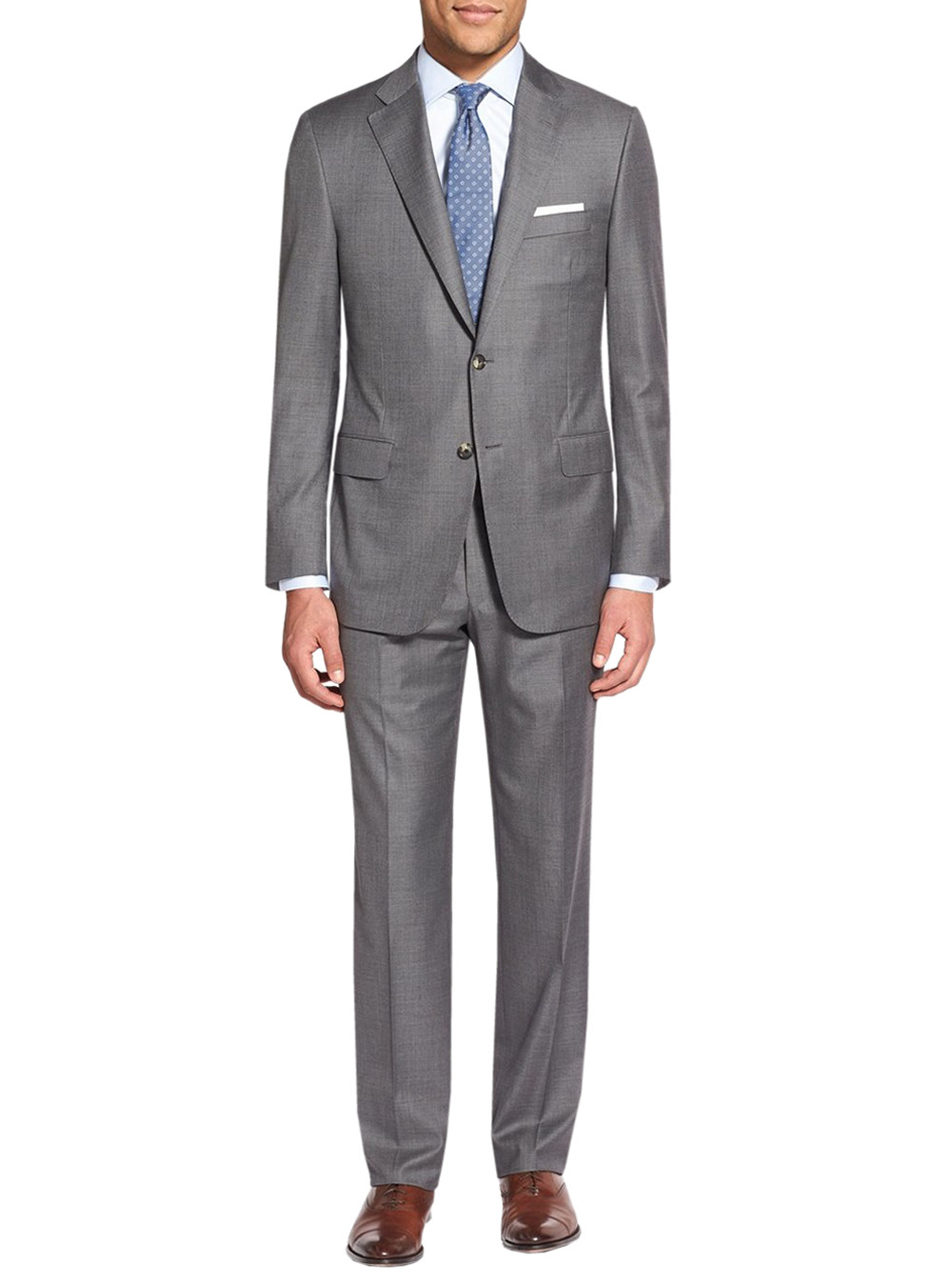 Mens Salvatore Exte Modern Fit Suit Two Button Side Vents Jacket Gray - Image1