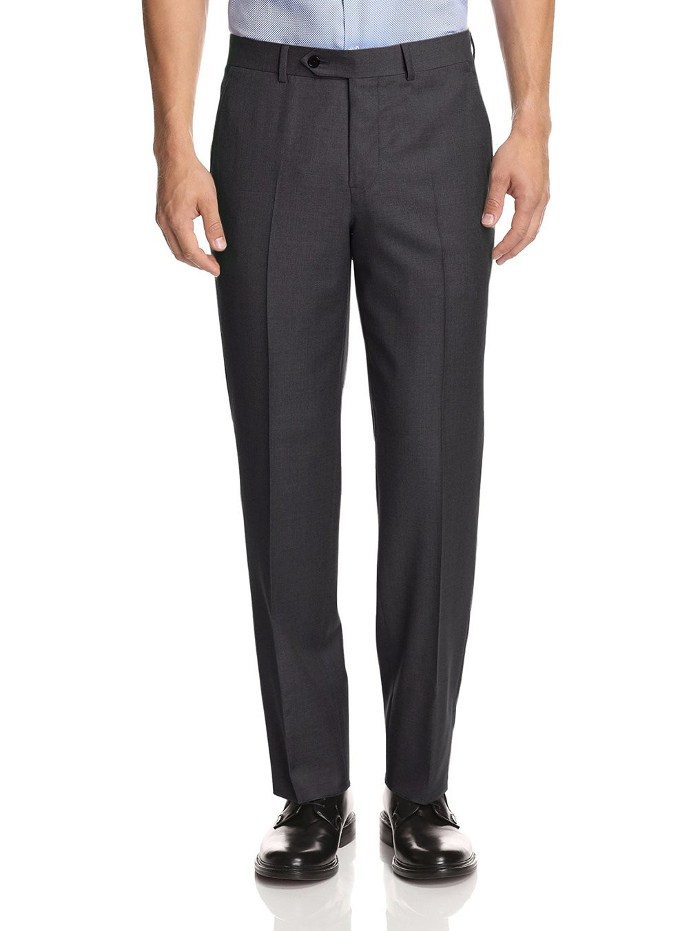Mens Giorgio Napoli Dress Pants Suit Separates Flat Front Pants Charcoal - Image1