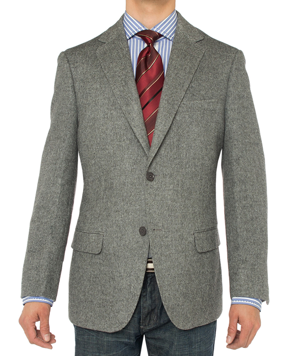Mens Luciano Natazzi Camel Hair Blazer Modern Fit Gray - Image1