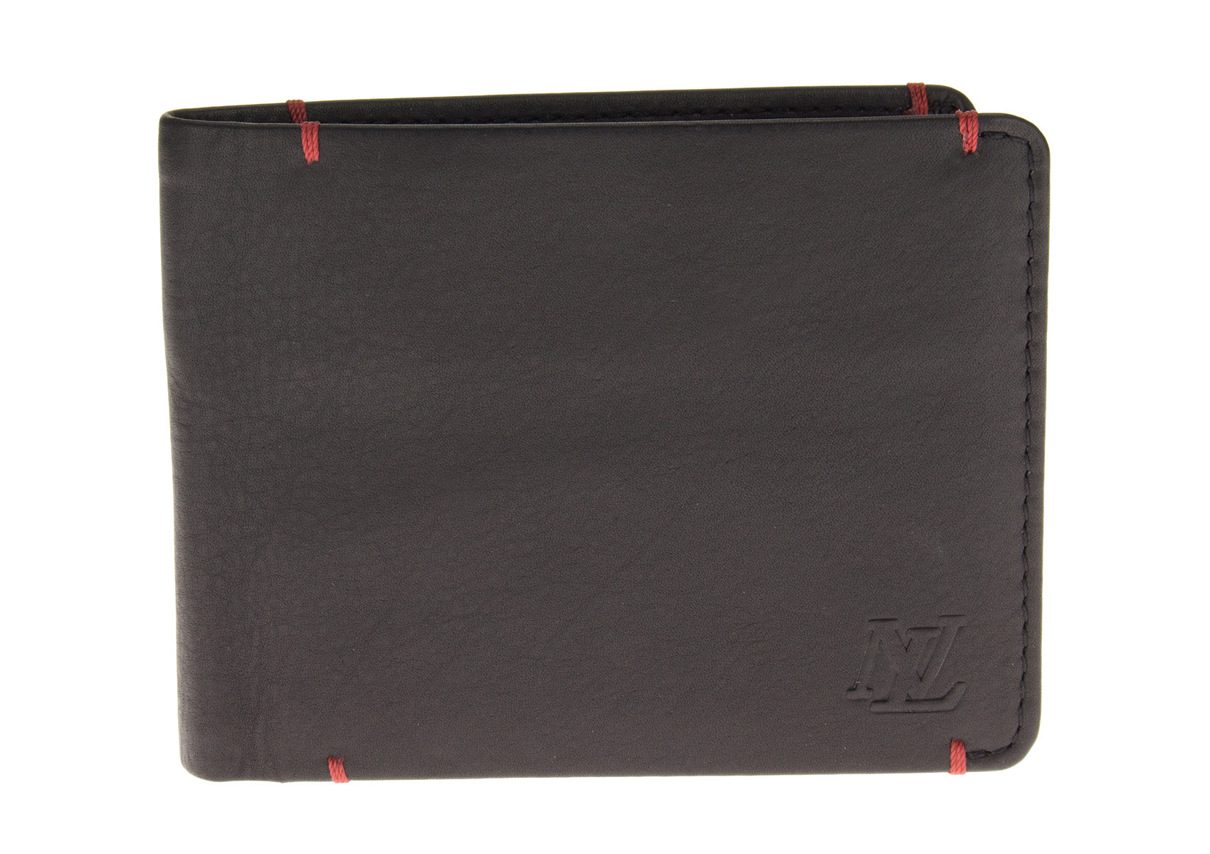 Mens Luciano Natazzi Designer RFID Blocking Nappa Leather Slim Bifold Wallet in Black - Image1