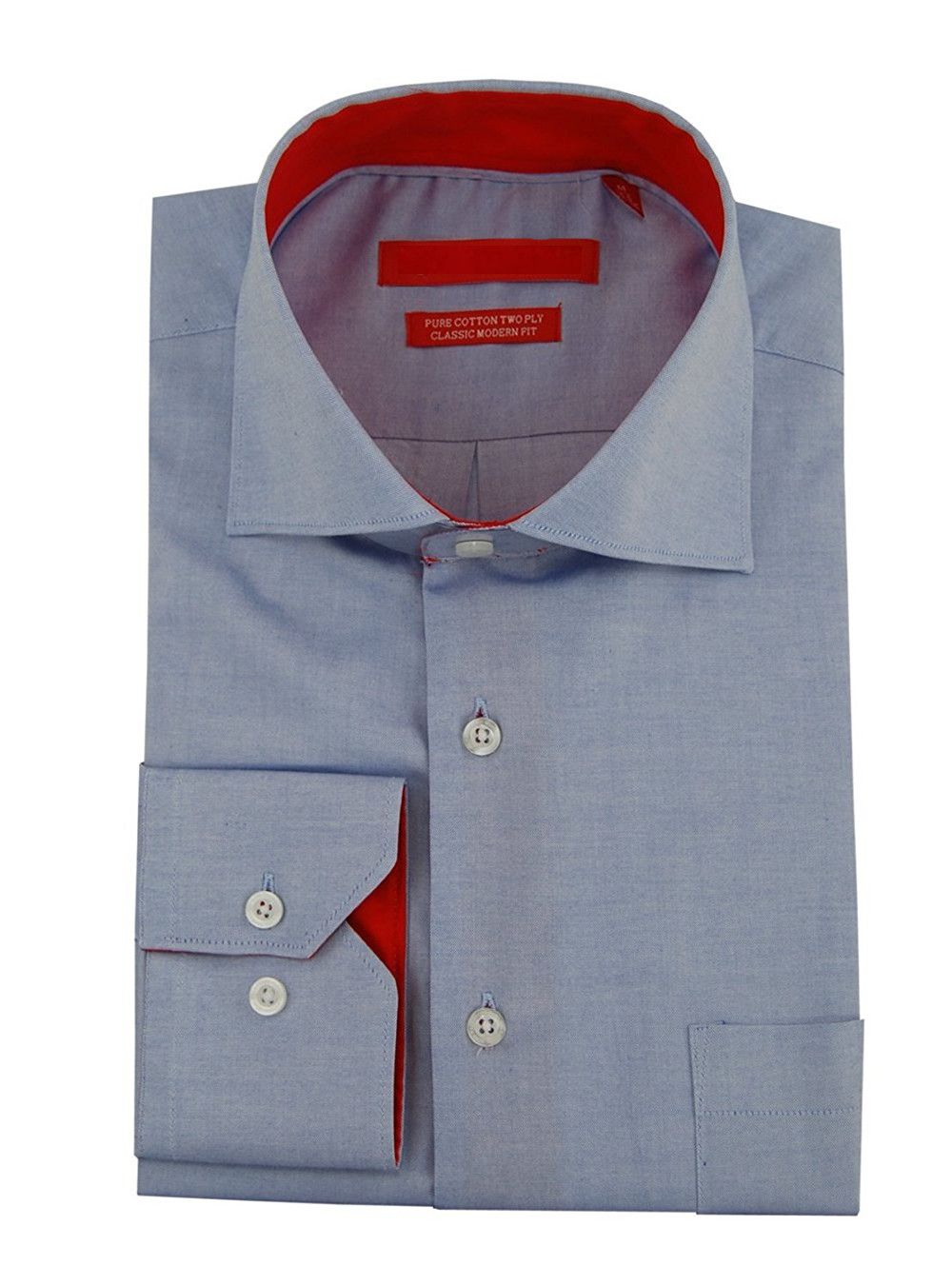 Mens DTI DARYA TRADING GV Executive 100% Cotton Barrel Cuff Dress Shirt in Light Blue - Image1