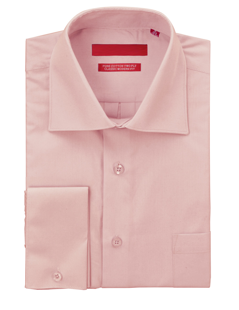 Mens DTI DARYA TRADING GV Executive Dress Shirt Pure Cotton Spread Collar French Cuff in Light Pink - Image1
