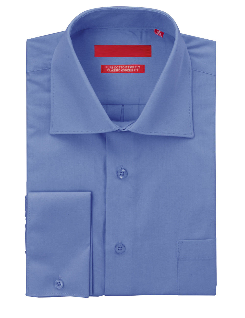 Mens DTI DARYA TRADING GV Executive Dress Shirt Pure Cotton Spread Collar French Cuff in Blue - Image1