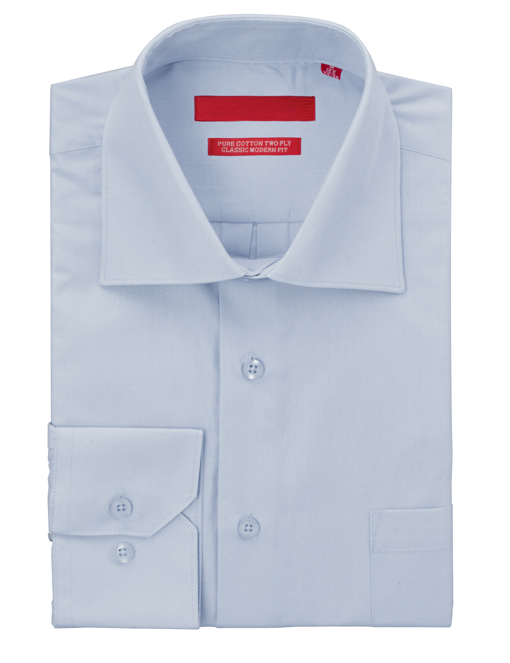 Mens DTI DARYA TRADING GV Executive Dress Shirt Pure Cotton Spread Collar Barrel Cuff in Light Blue - Image1