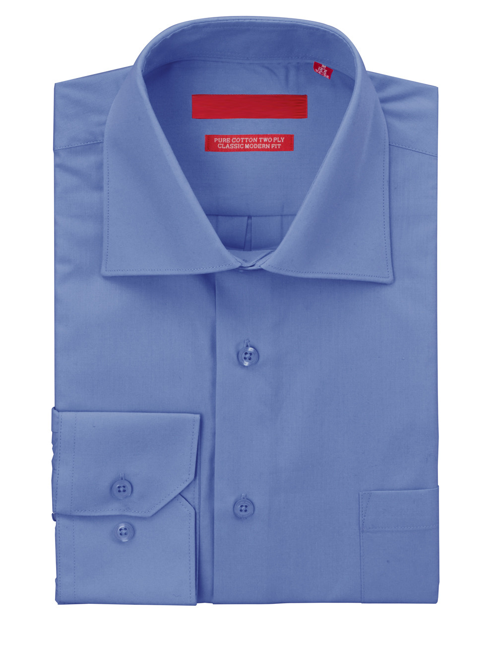 Mens DTI DARYA TRADING GV Executive Dress Shirt Pure Cotton Spread Collar Barrel Cuff in Blue - Image1