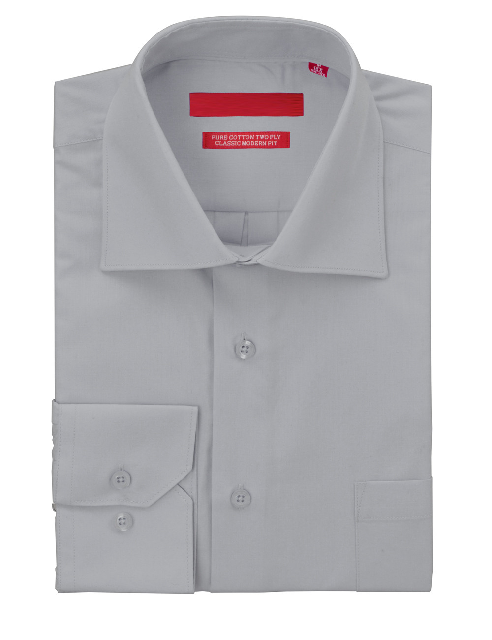 Mens DTI DARYA TRADING GV Executive Dress Shirt Pure Cotton Spread Collar Barrel Cuff in Light Gray - Image1