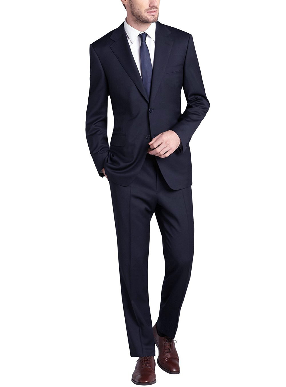 Mens DTI DARYA TRADING GV Executive Two Button Side Vents Jacket 2 Piece Modern Suit in Navy - Image1
