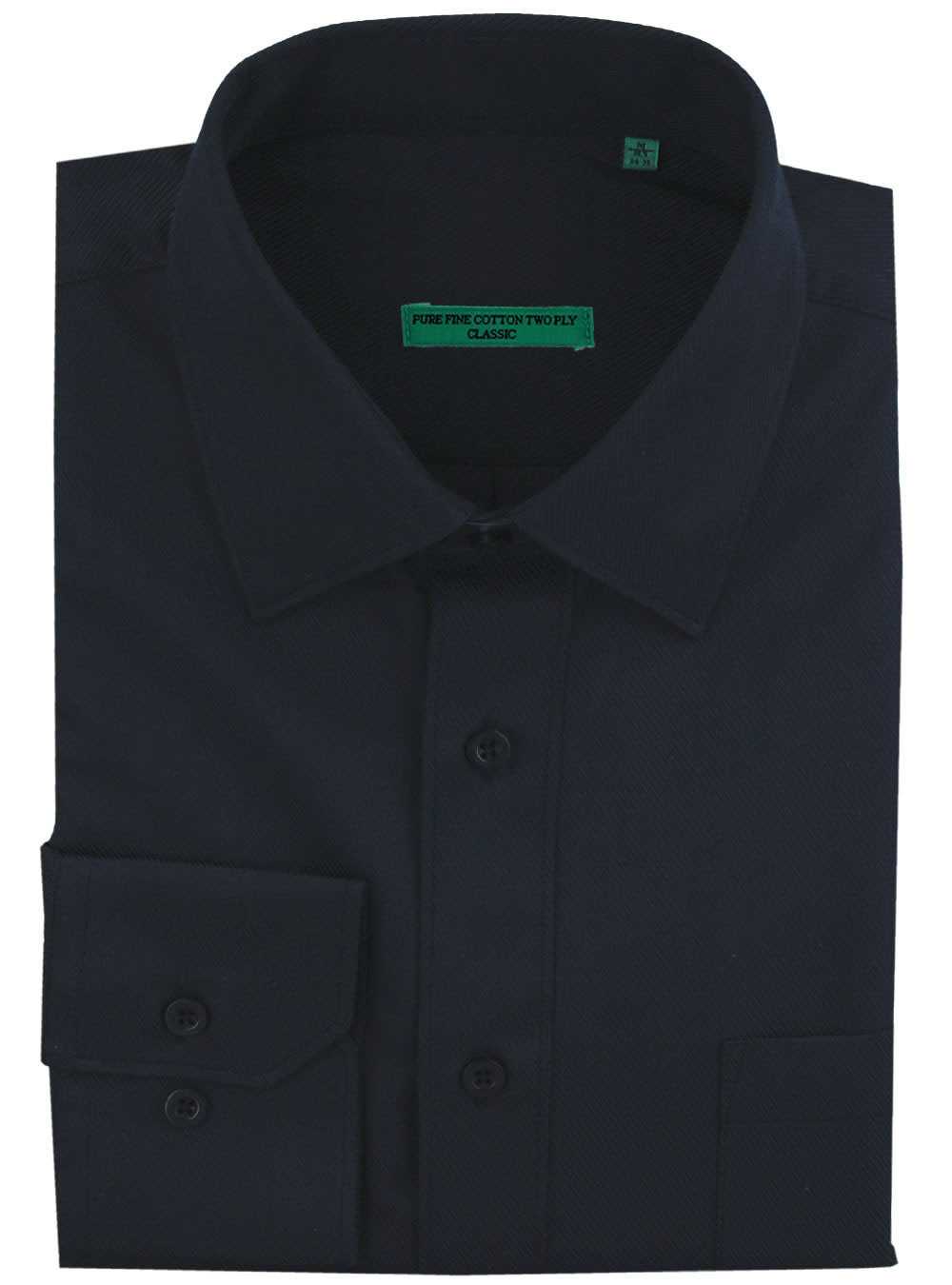 Mens DTI DARYA TRADING BB Signature Classic Fit 2 Ply Pure Cotton Tone On Stripe Dress Shirt in Black - Image1