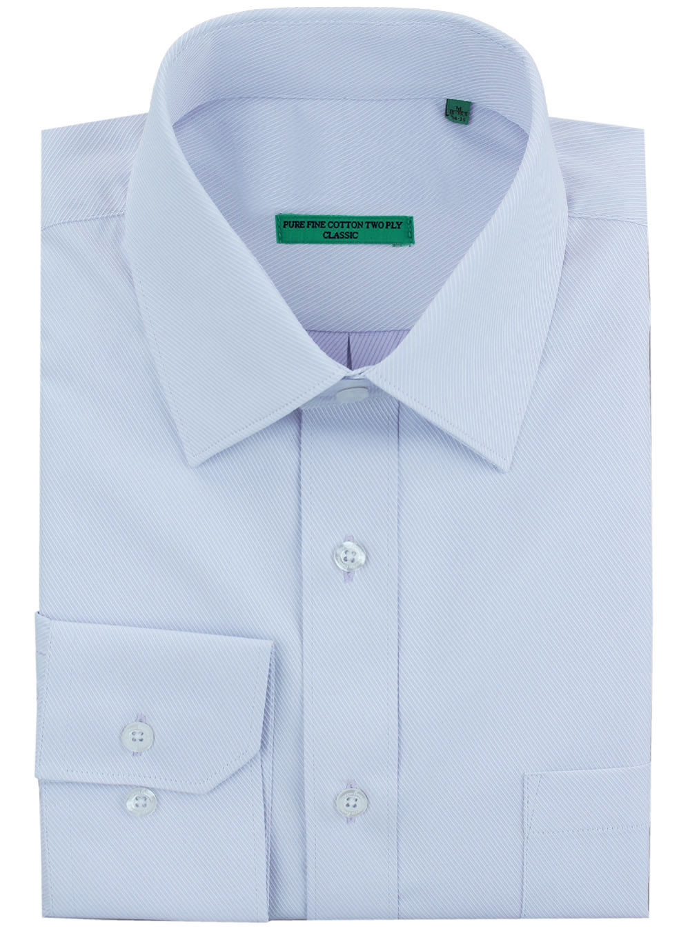 Mens DTI DARYA TRADING BB Signature Classic Fit 2 Ply Pure Cotton Tone On Stripe Dress Shirt in Lt Blue - Image1