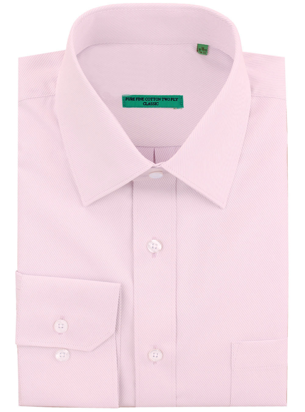 Mens DTI DARYA TRADING BB Signature Classic Fit 2 Ply Pure Cotton Tone On Stripe Dress Shirt in Lt Pink - Image1