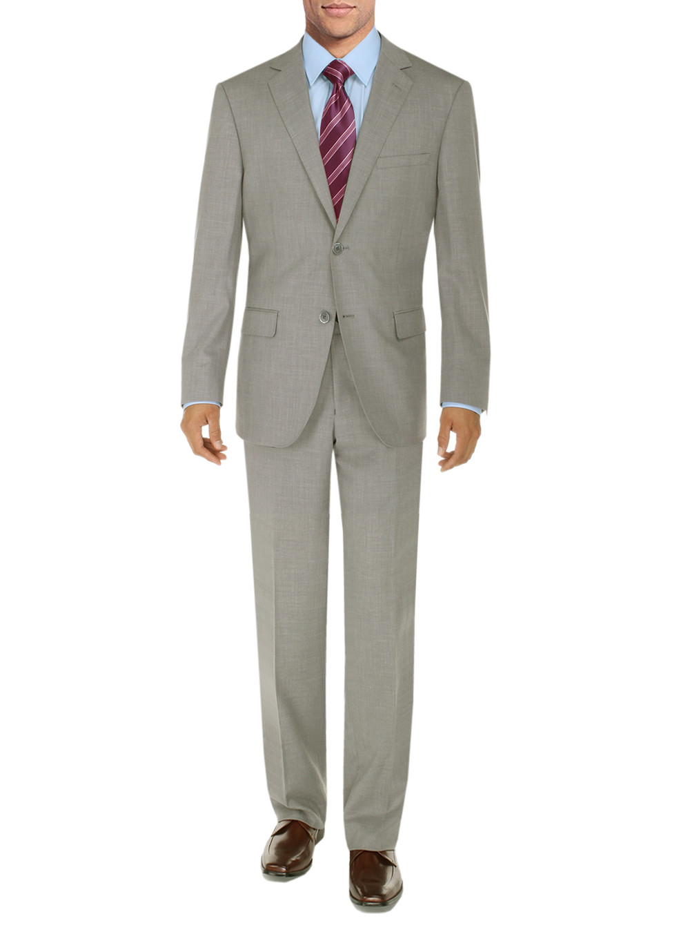 Mens DTI DARYA TRADING BB Signature Suit Two Button Modern Fit Side Vent Jacket Flat Front Pants in Sand - Image1