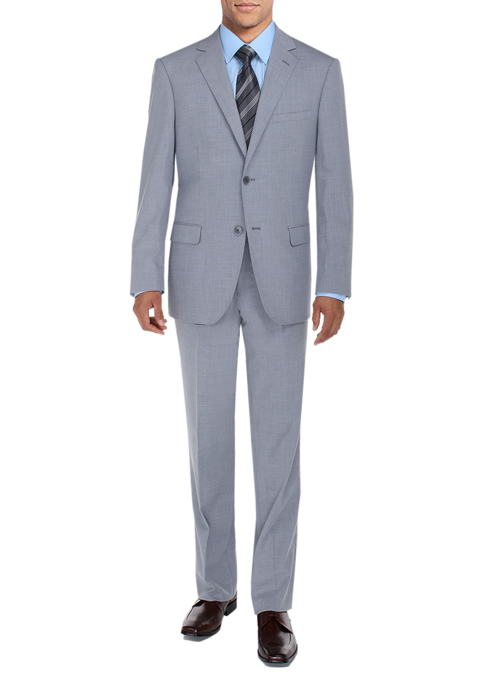 Mens DTI DARYA TRADING BB Signature Suit Two Button Modern Fit Side Vent Jacket Flat Front Pants in Stone - Image1