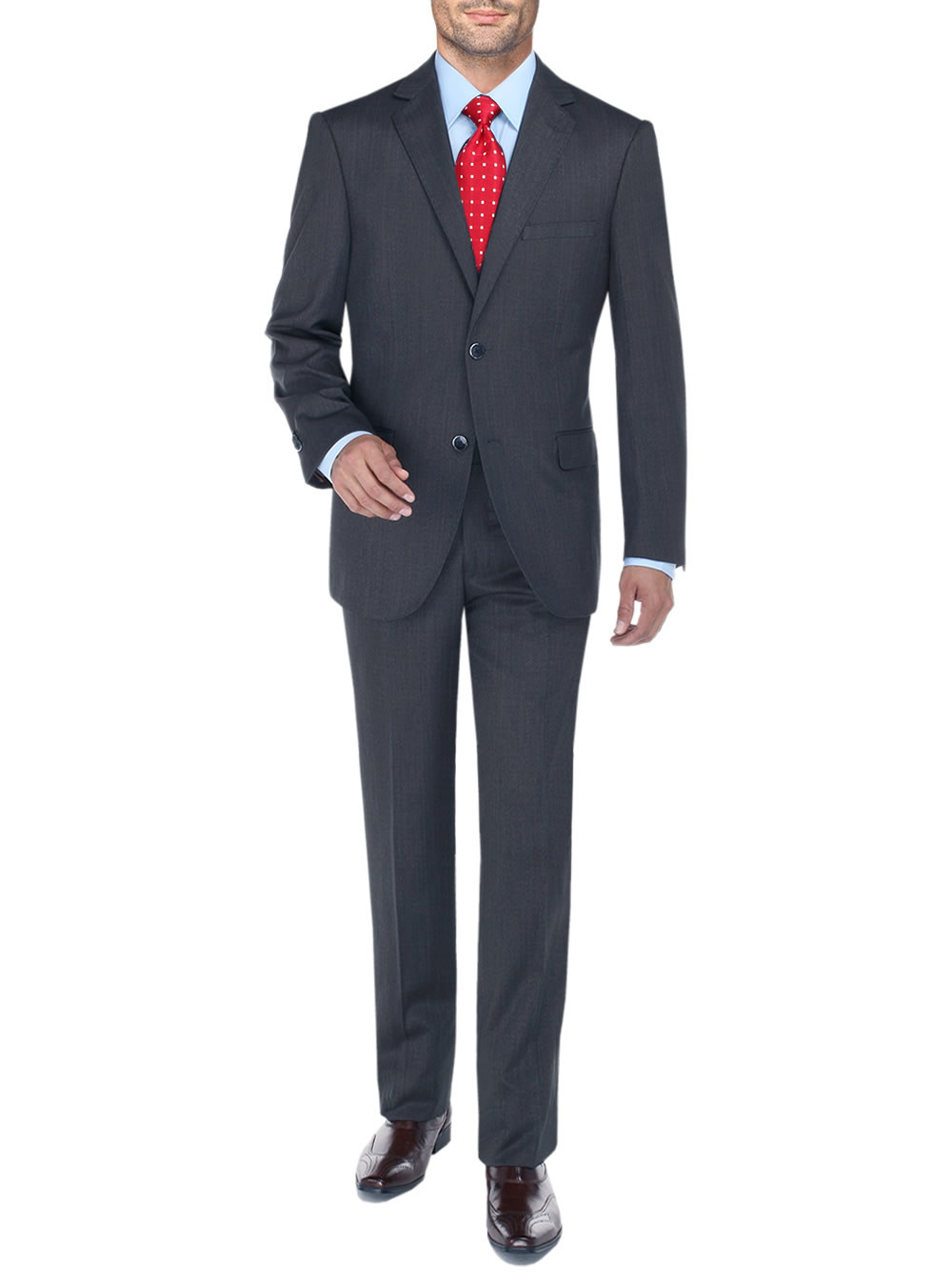 Mens DTI DARYA TRADING BB Signature Suit Two Button Jacket 2 Piece Plaid Modern Fit Suits in French Blue - Image1