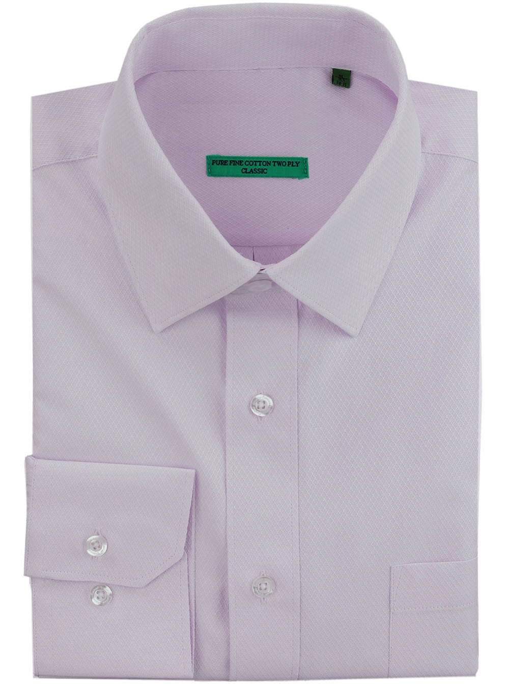 Mens DTI DARYA TRADING BB Signature Classic Fit Tone On Diamond 2 Ply Pure Cotton Dress Shirt in Lavender - Image1