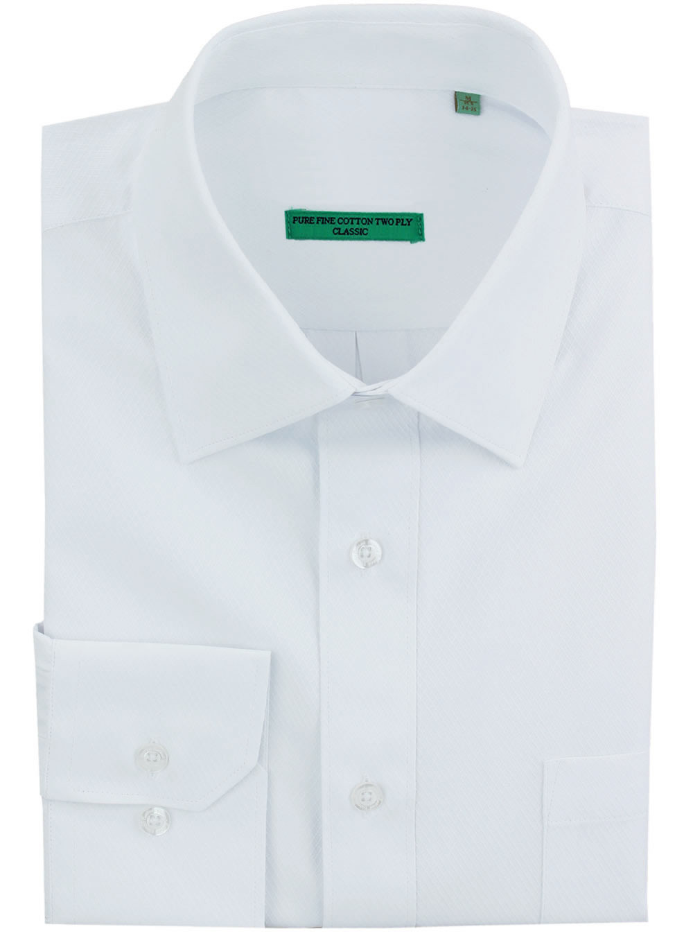Mens DTI DARYA TRADING BB Signature Classic Fit Tone On Diamond 2 Ply Pure Cotton Dress Shirt in White - Image1