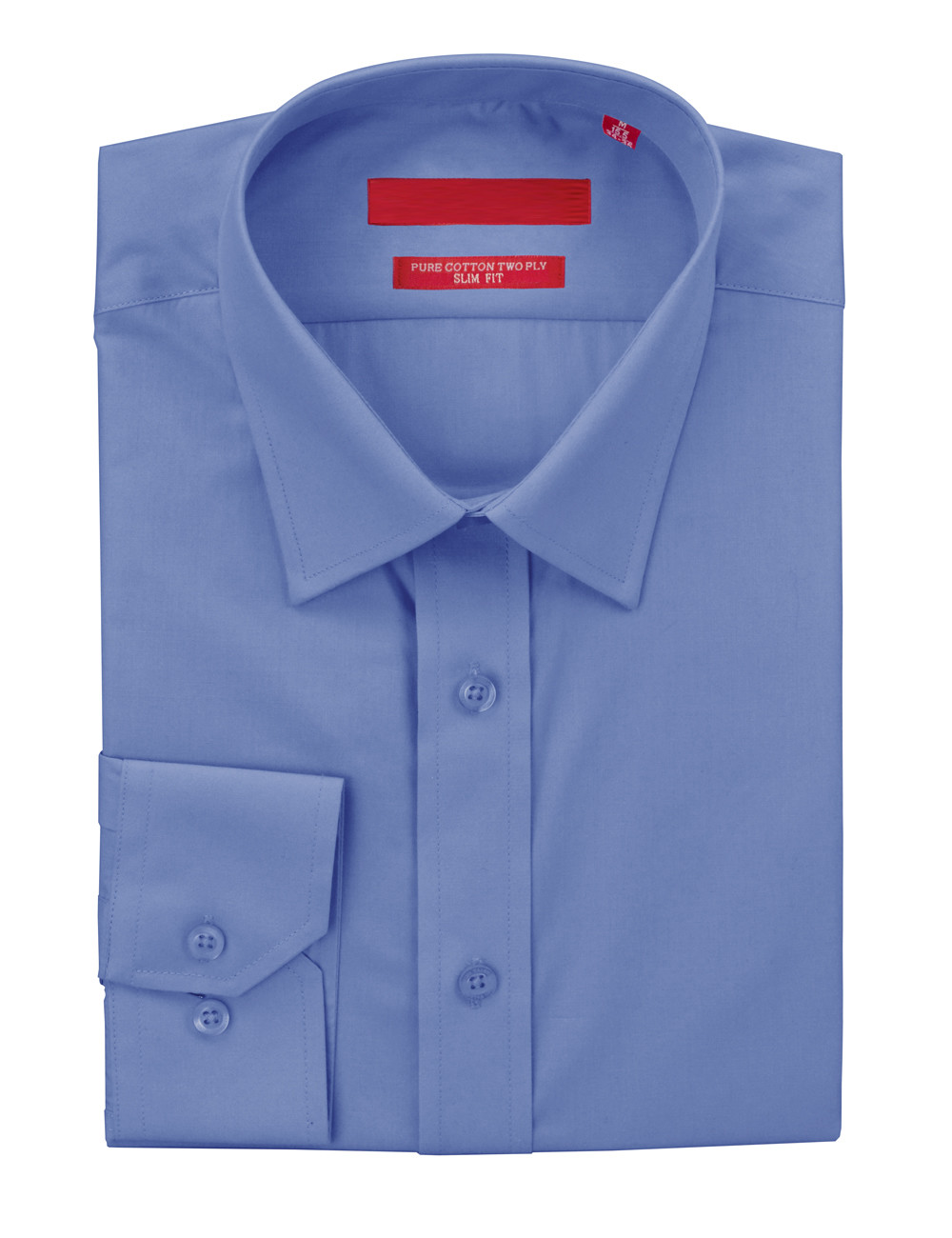 Mens DTI DARYA TRADING GV Executive Dress Shirt Slim Fit Pure Cotton Barrel Cuff in Blue - Image1