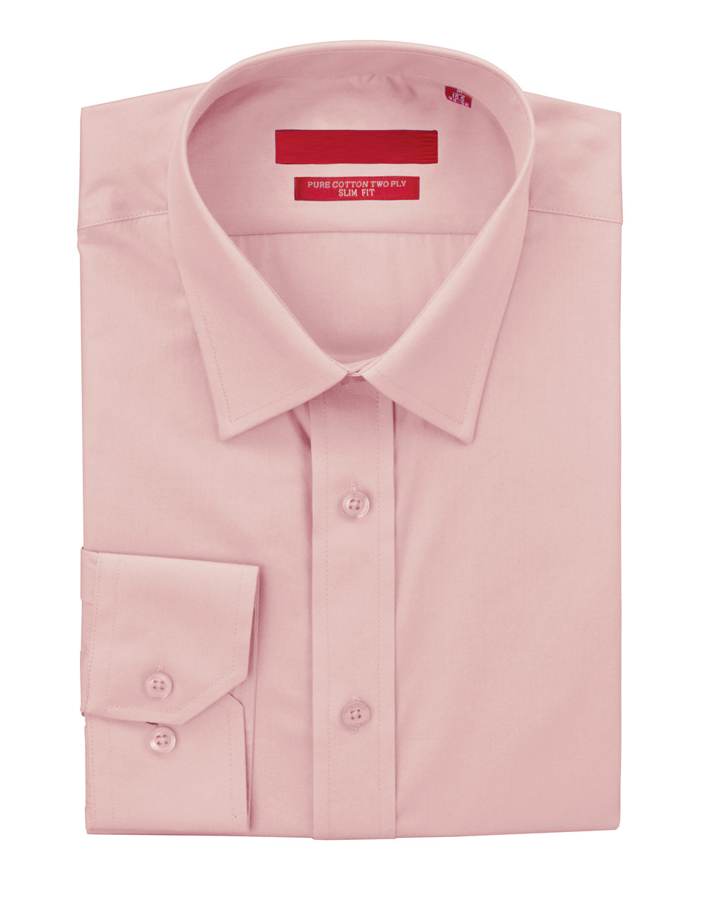 Mens DTI DARYA TRADING GV Executive Dress Shirt Slim Fit Pure Cotton Barrel Cuff in Light Pink - Image1