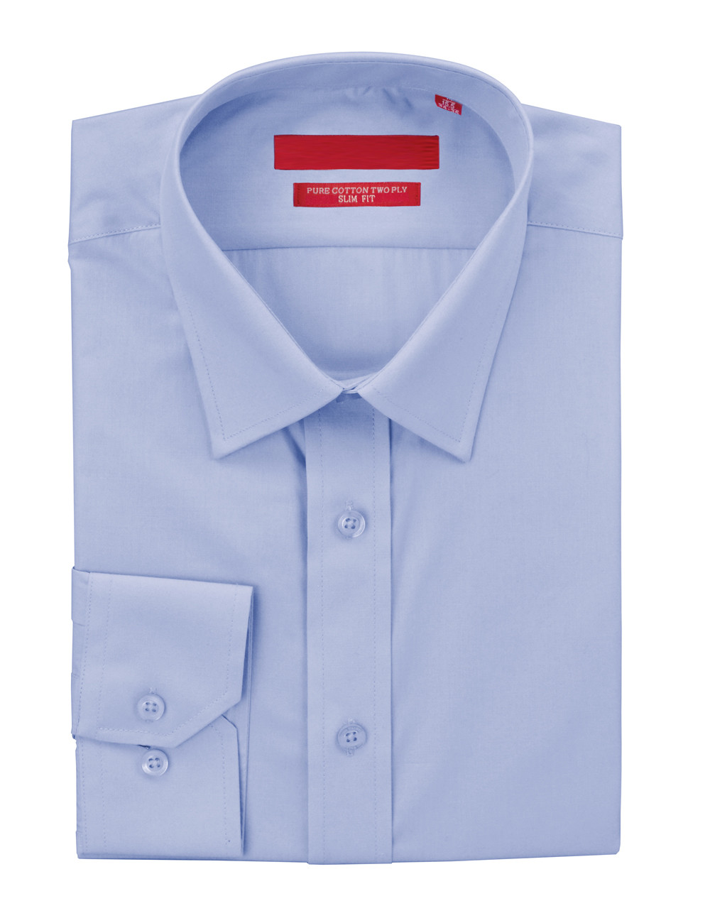 Mens DTI DARYA TRADING GV Executive Dress Shirt Slim Fit Pure Cotton Barrel Cuff in Medium Blue - Image1