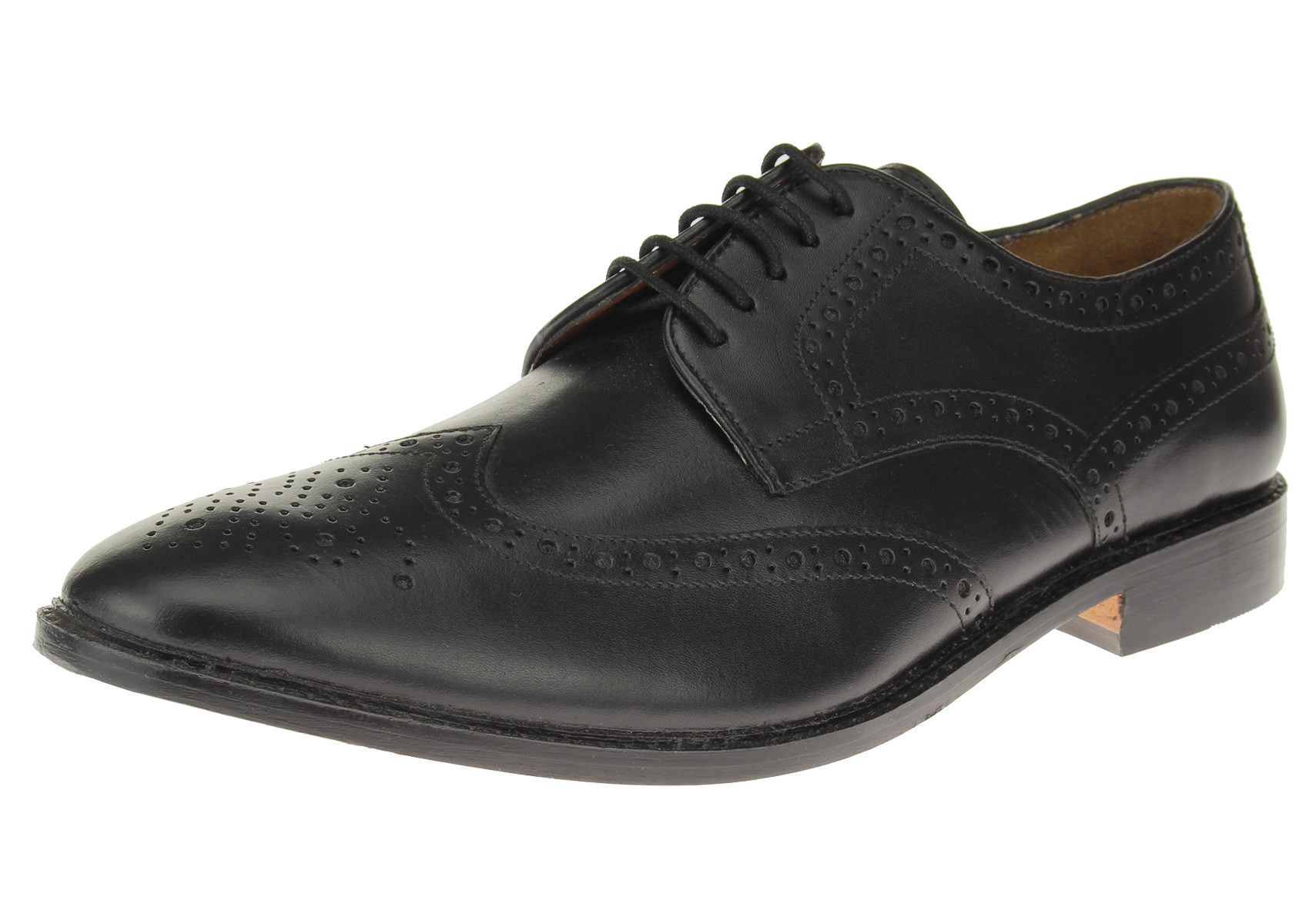 Mens Luciano Natazzi All Leather Dress Shoe Wingtip Oxford Lace-Up SL301 Black - Image1