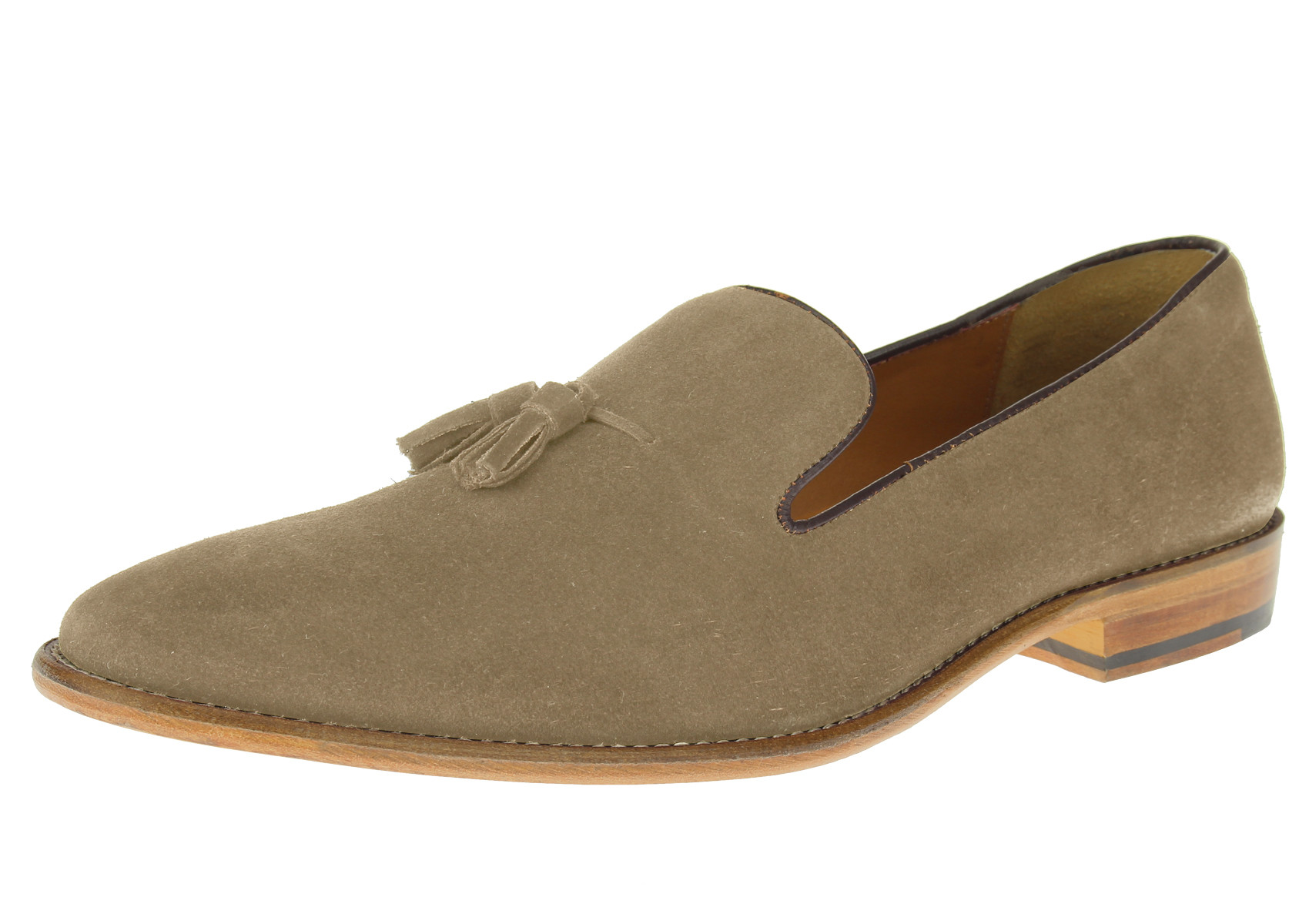 Mens Luciano Natazzi All Leather Loafer Tassel Slip-On Dress Shoe SL307 Beige Sand - Image1