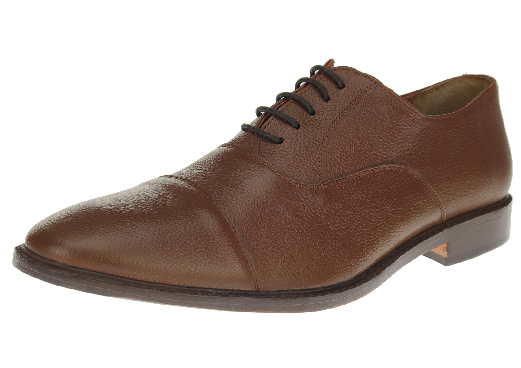 Mens Luciano Natazzi Dress Shoe Full Leather Lace-Up Oxford SL303 Tan Burnish - Image1