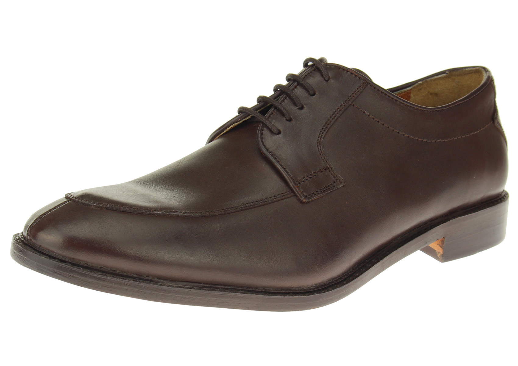 Mens Luciano Natazzi Classic Dress Shoe All Leather Lace-Up SL305 Dark Brown - Image1