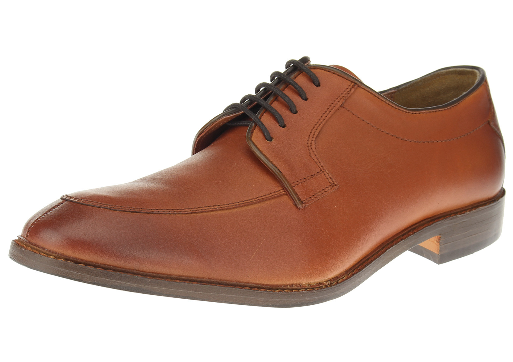 Mens Luciano Natazzi Classic Dress Shoe All Leather Lace-Up SL305 Tan Burnish - Image1