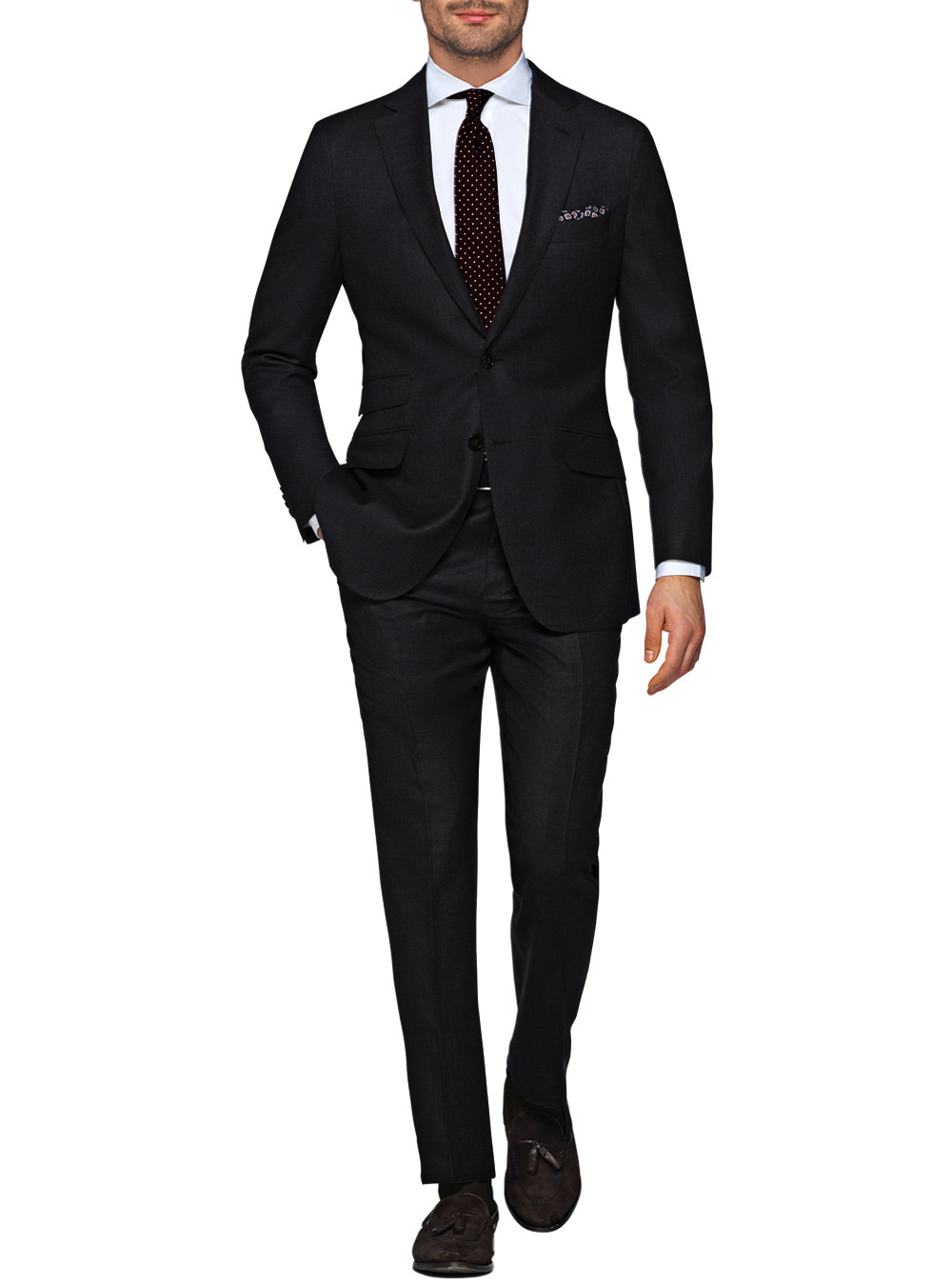 Mens Luciano Natazzi Modern Fit Suit Wool Cashmere 180'S Black - Image1