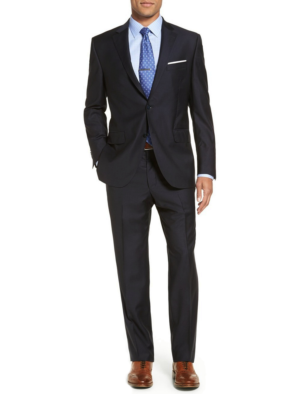 Mens Luciano Natazzi Modern Fit Suit Two Button Black Tone On Tone - Image1