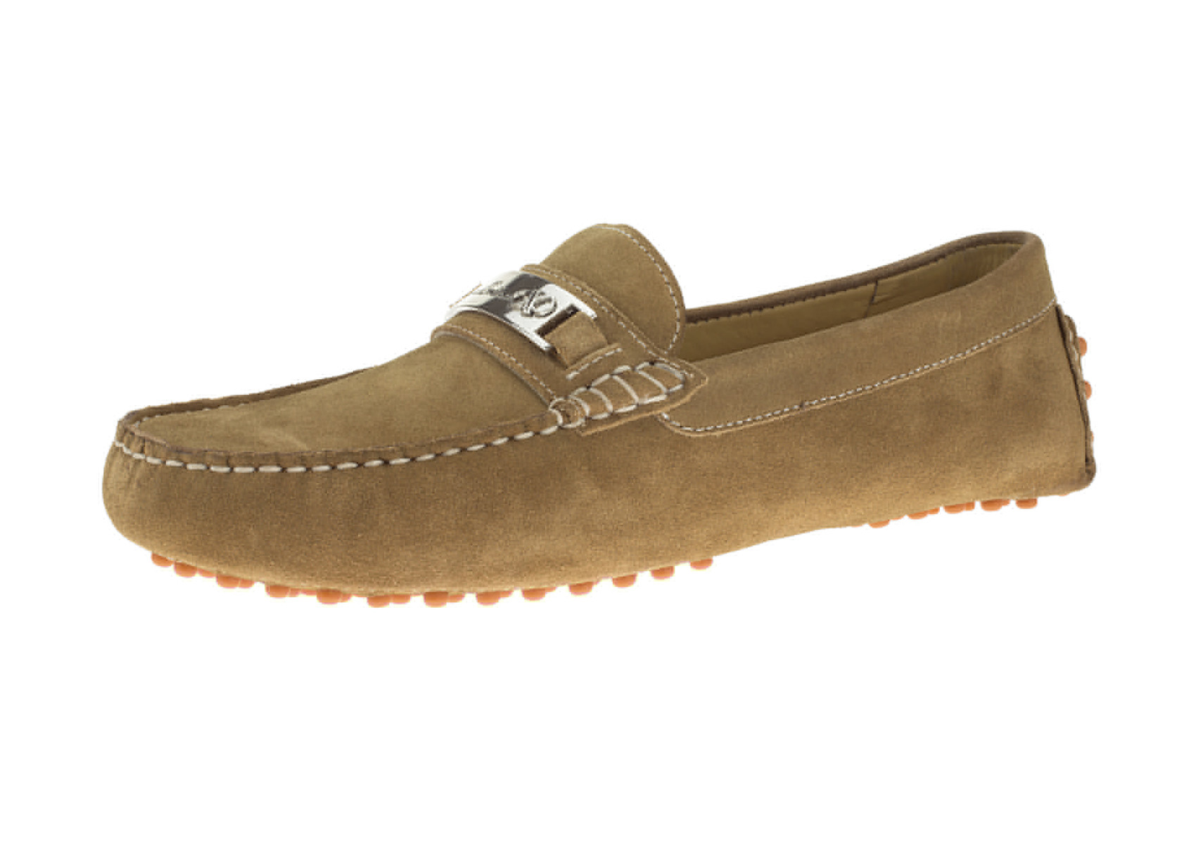 Mens DTI DARYA TRADING BB Signature Drefinno Suede Leather Shoes Original Slip-On Driving Loafer in Camel - Image1