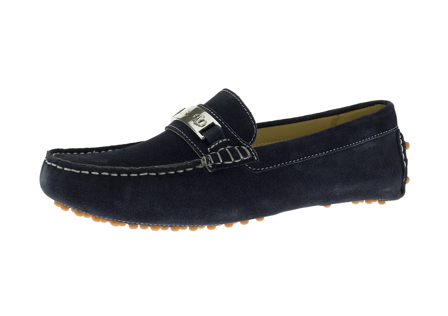 Mens DTI DARYA TRADING BB Signature Drefinno Suede Leather Shoes Original Slip-On Driving Loafer in Navy - Image1